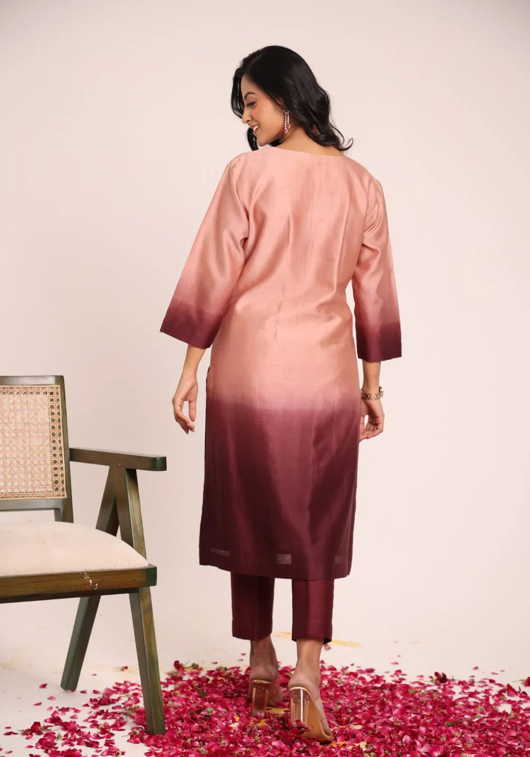 Wine and Roses Ombré Suit Set