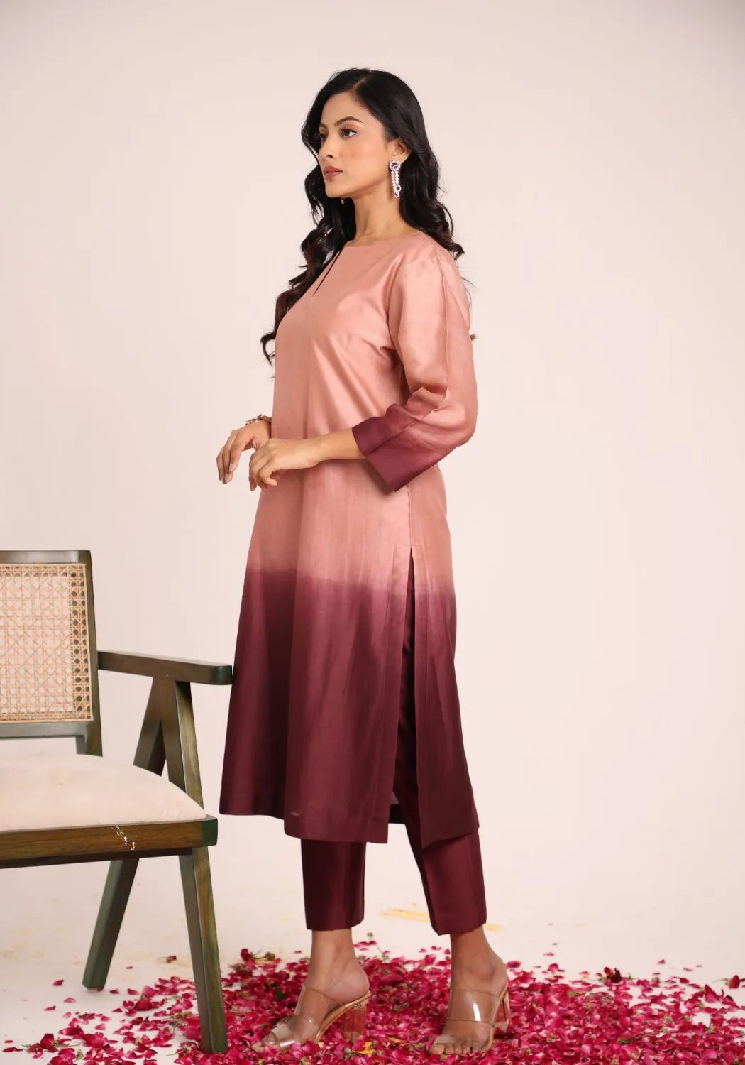 Wine and Roses Ombré Suit Set