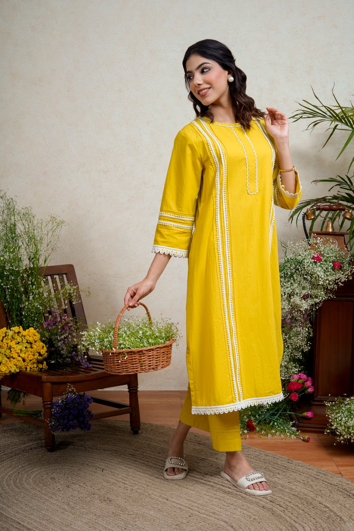 Yuzu Yellow Kurta Pant Set