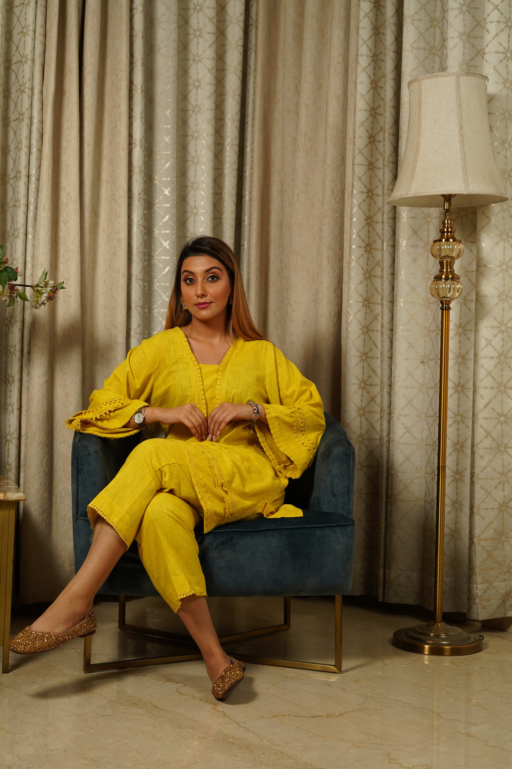 yashi kurta set green main image 0