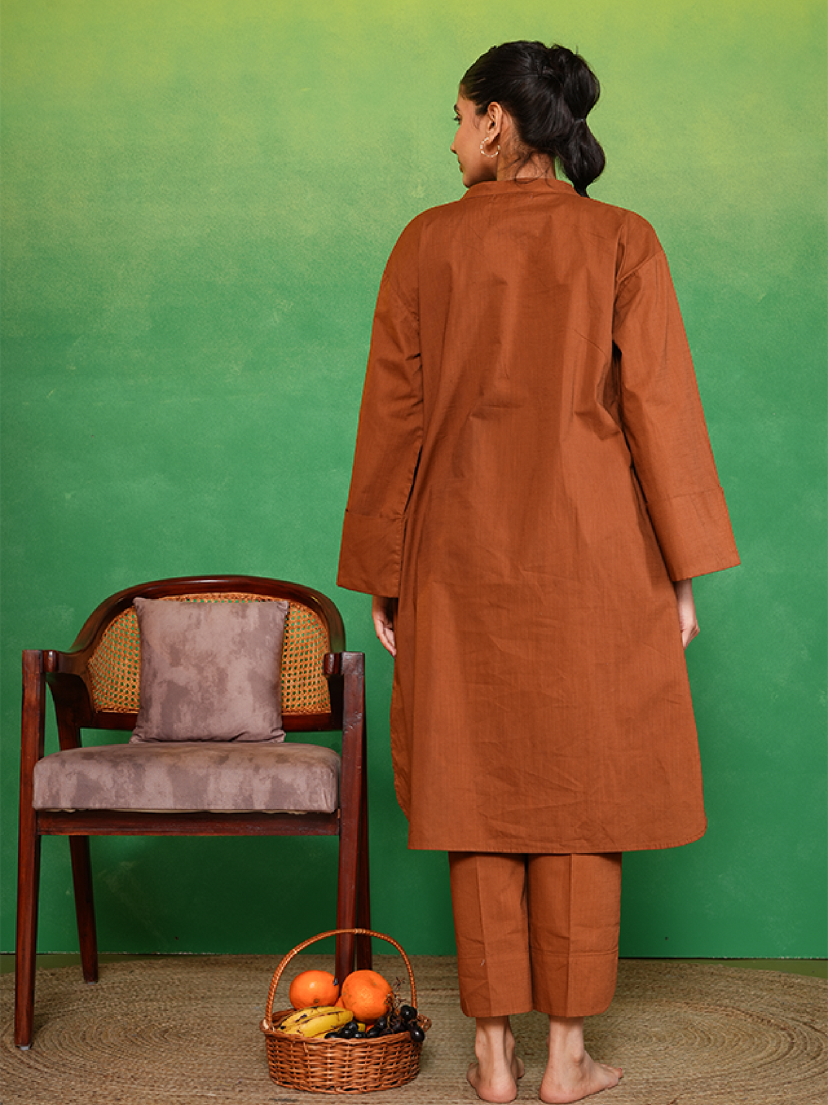Cinnamon Charm Flared Sleeves Kurta Set