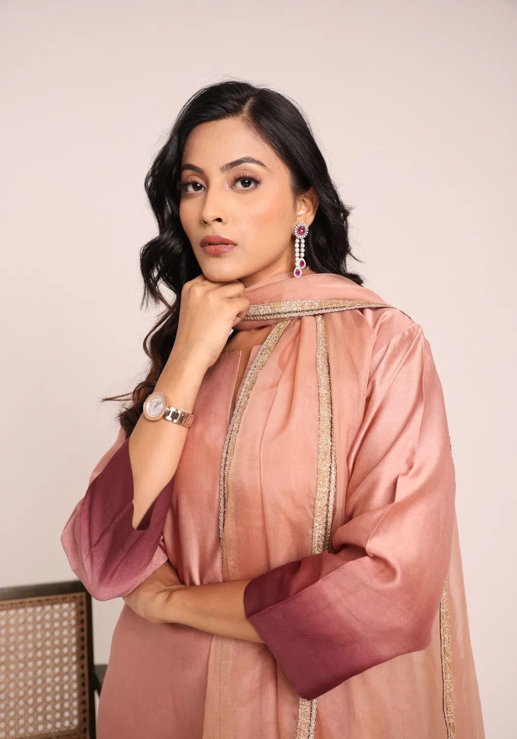 Wine and Roses Ombré Suit Set
