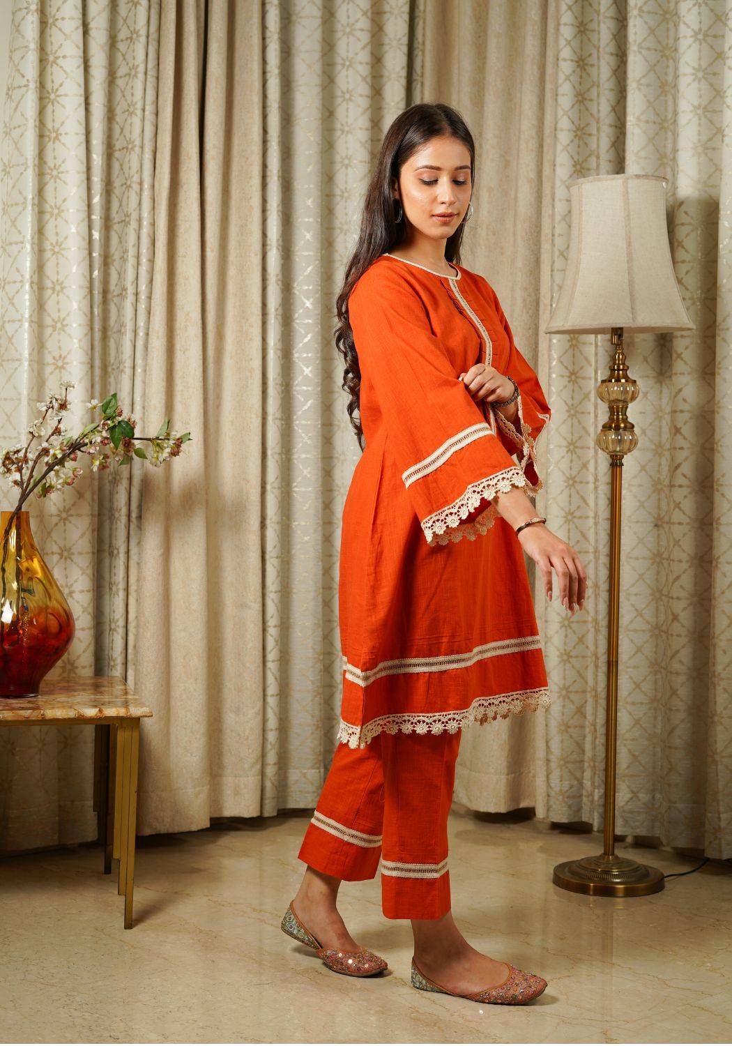 Rusty Orange Kurta Set