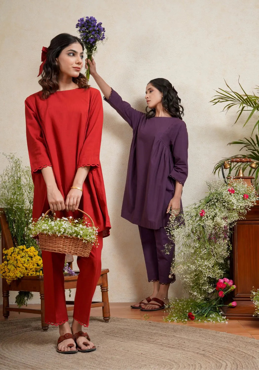 Purple Dreams Side Gathered Kurta Set