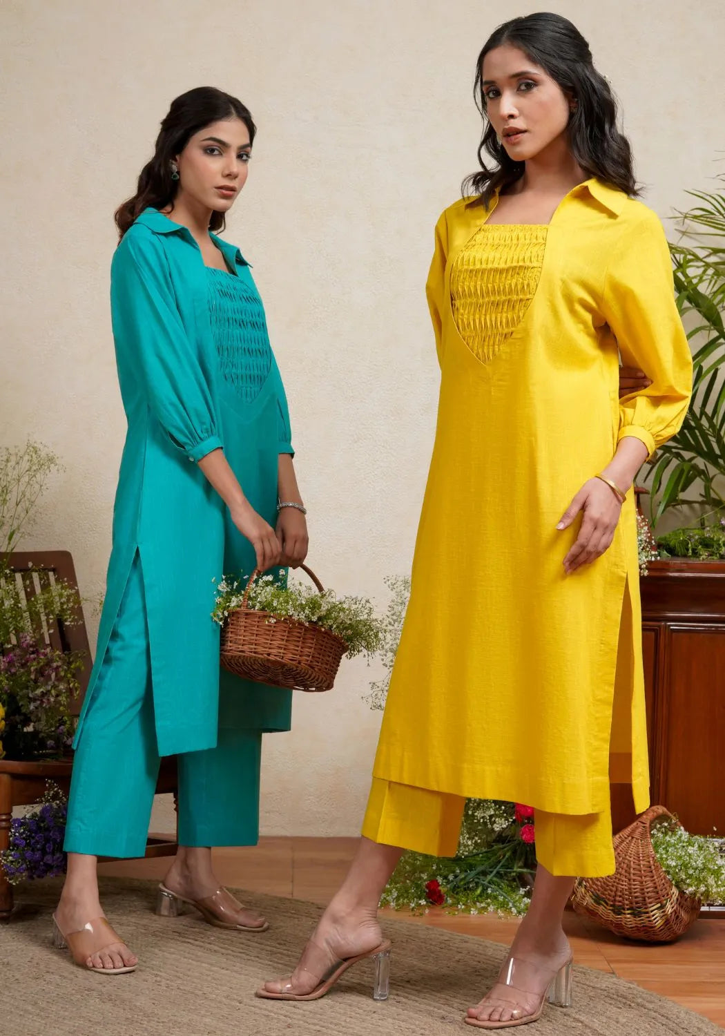 Turquoise Affair Collared Kurta Set