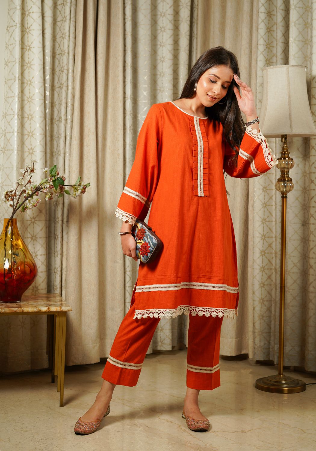 Rusty Orange Kurta Set