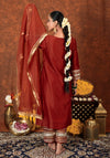 Sindoori Lal Chanderi Silk Suit