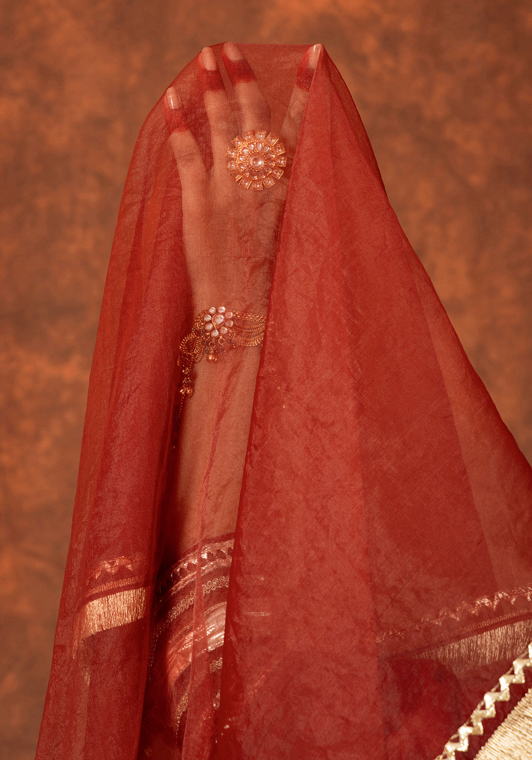 Sindoori Lal Chanderi Silk Suit