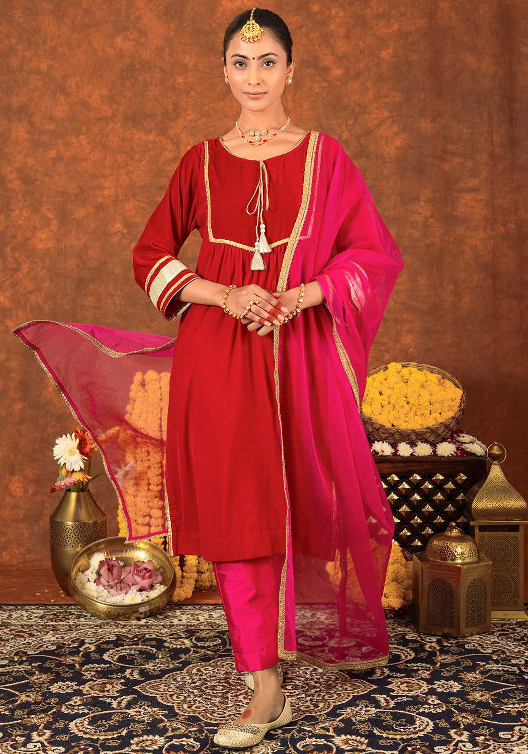 Rani Rang Velvet Suit Set