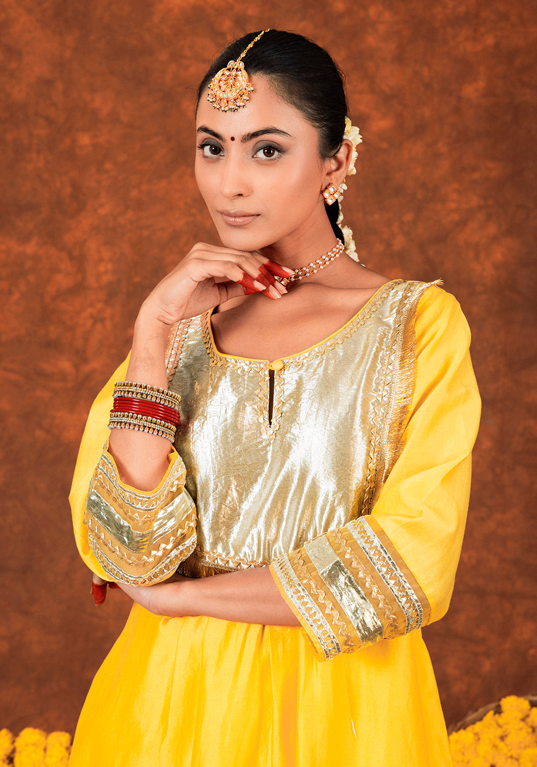 Swarna Peela Chanderi Silk Suit