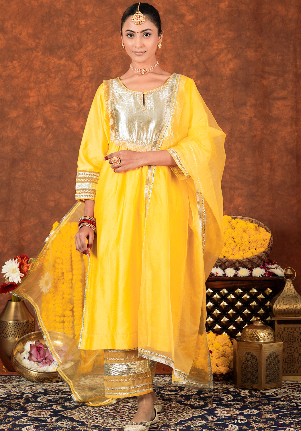 Swarna Peela Chanderi Silk Suit