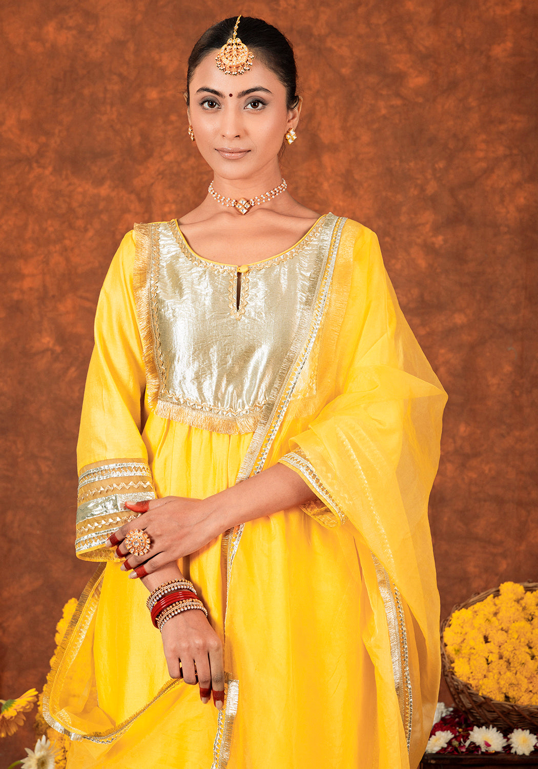 Swarna Peela Chanderi Silk Suit