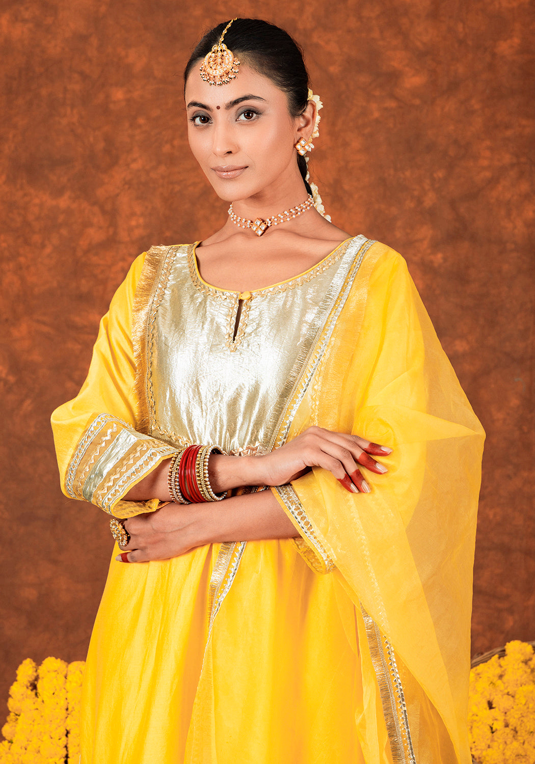 Swarna Peela Chanderi Silk Suit