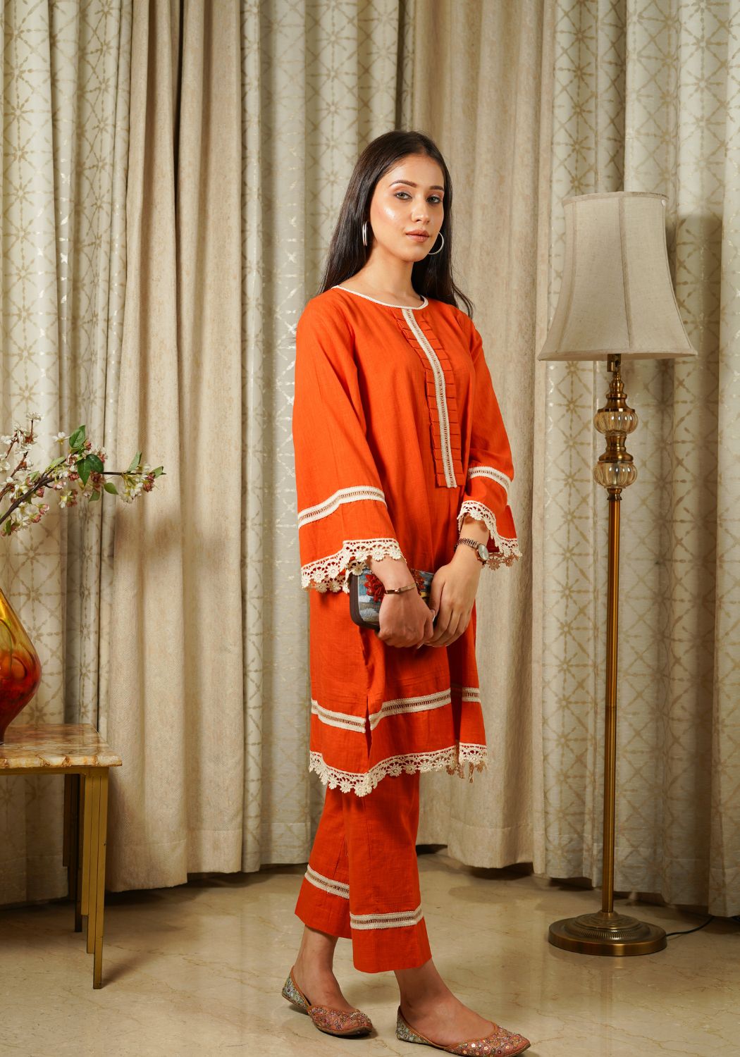 Rusty Orange Kurta Set