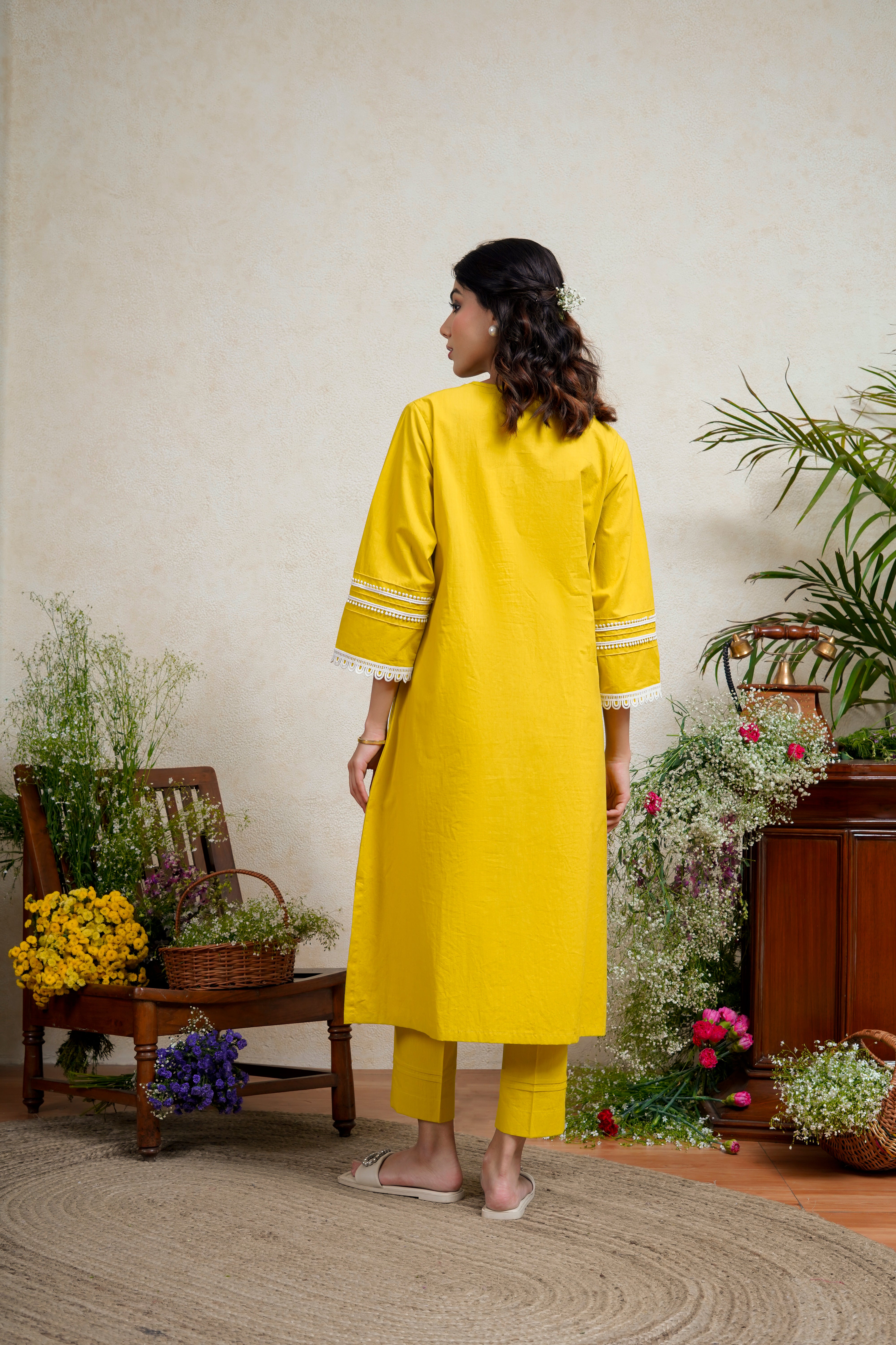 Yuzu Yellow  Kurta Pant Set