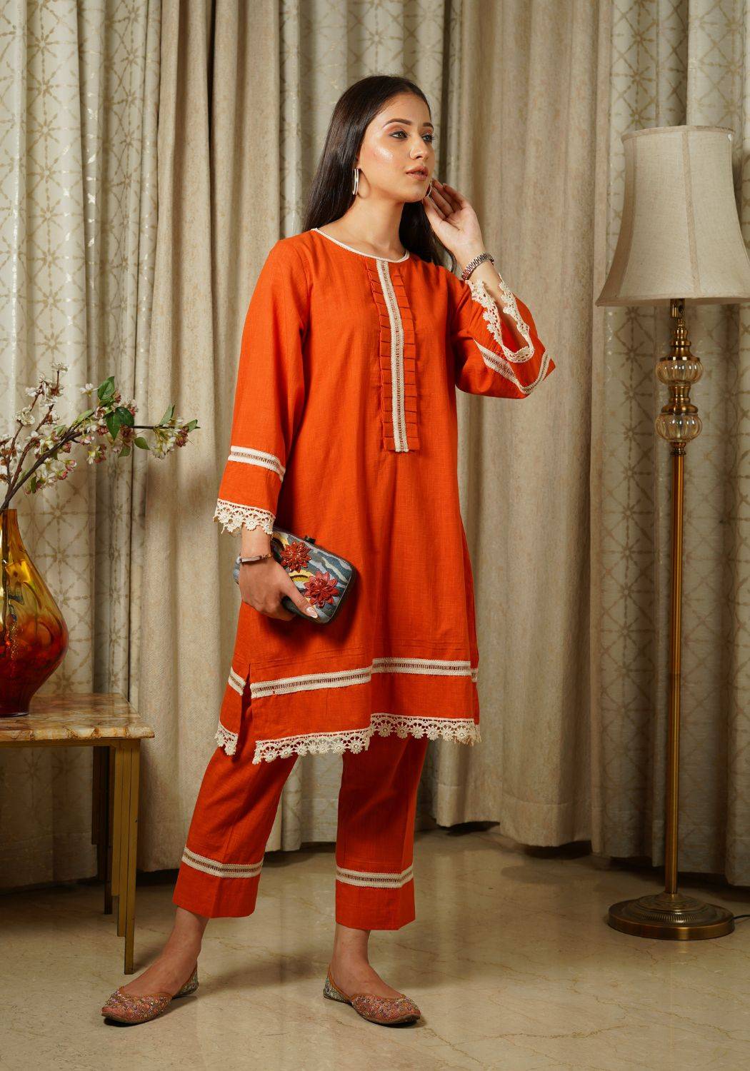 Rusty Orange Kurta Set