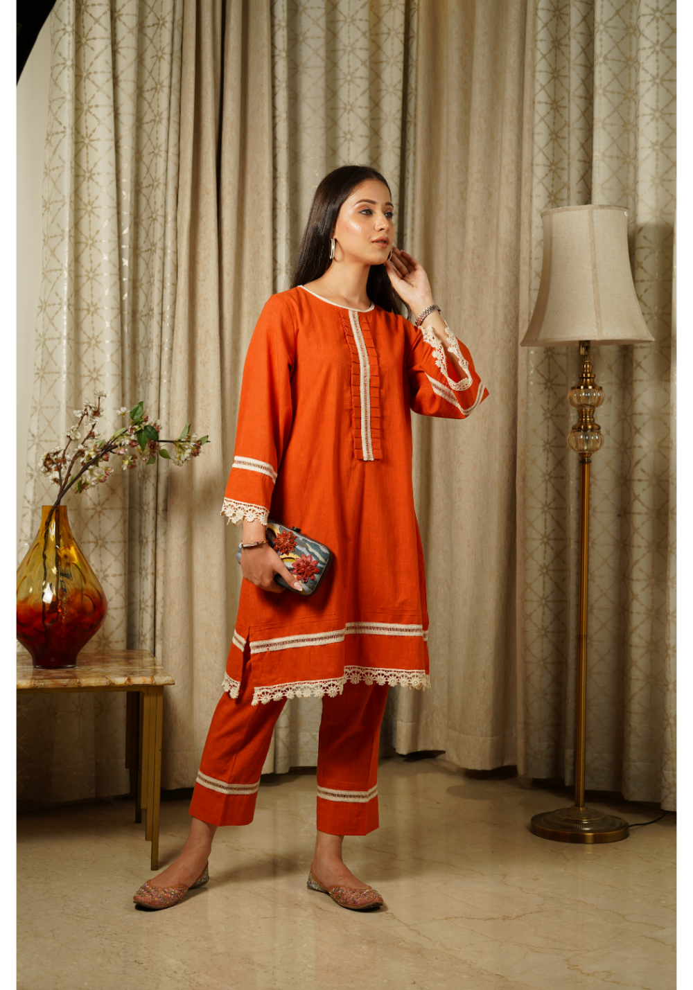 Rusty Orange Kurta Set