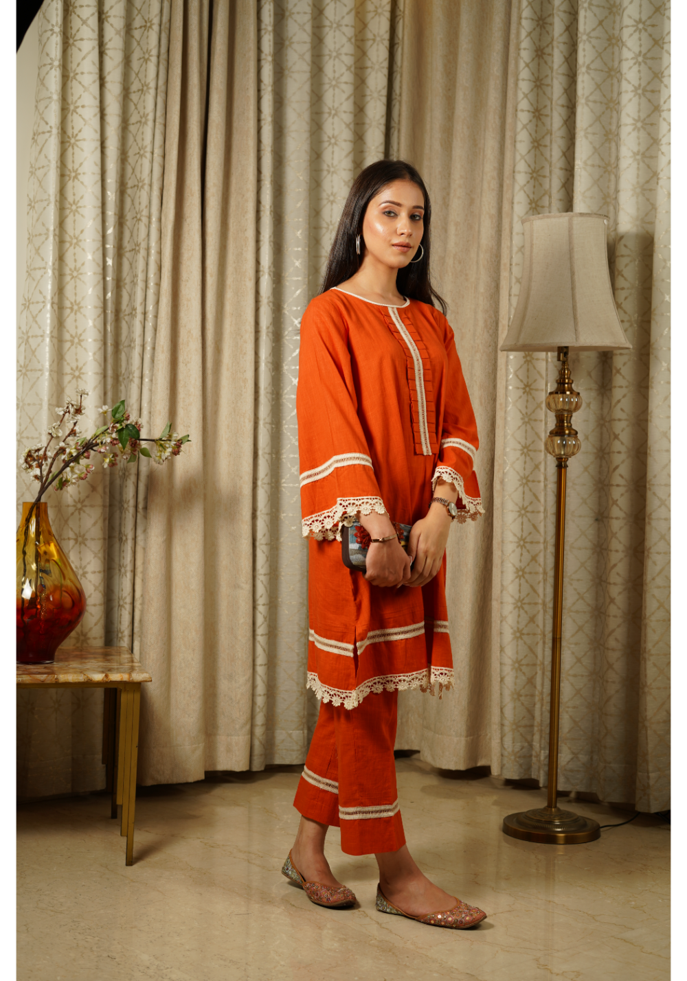 Rusty Orange Kurta Set