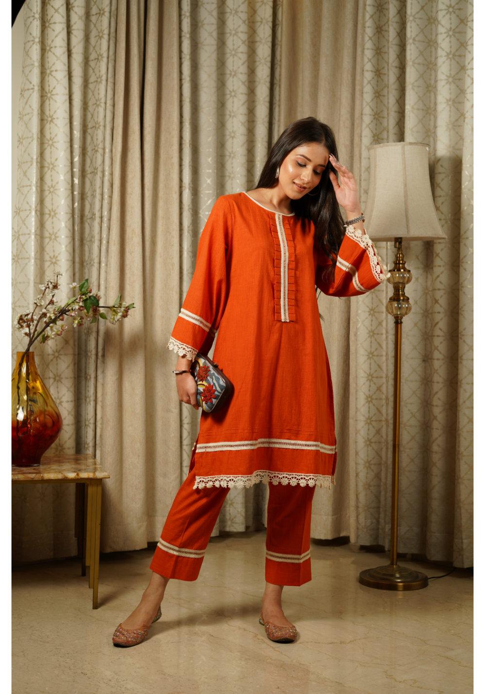 Rusty Orange Kurta Set