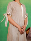 Nude Beige Bow-Tie Kurta Set