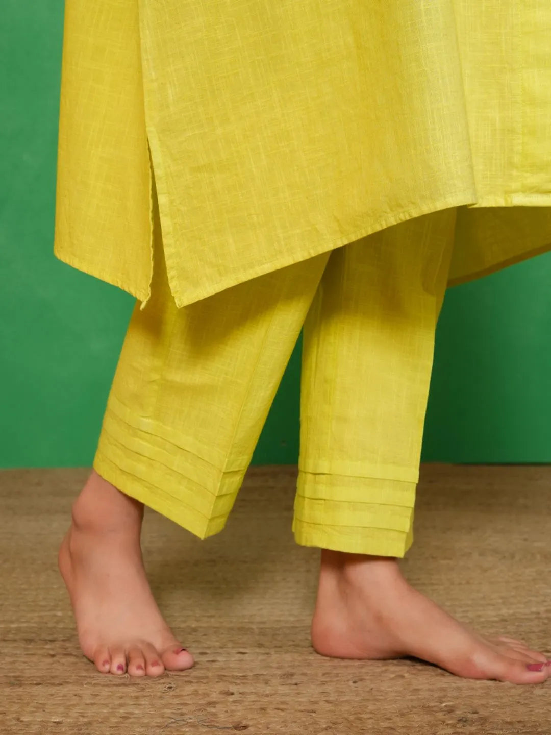 Lemon Zest Pleated Kurta Set