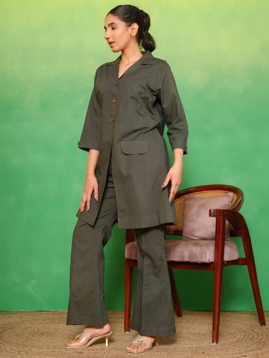 Olive Green Bellbottom Set