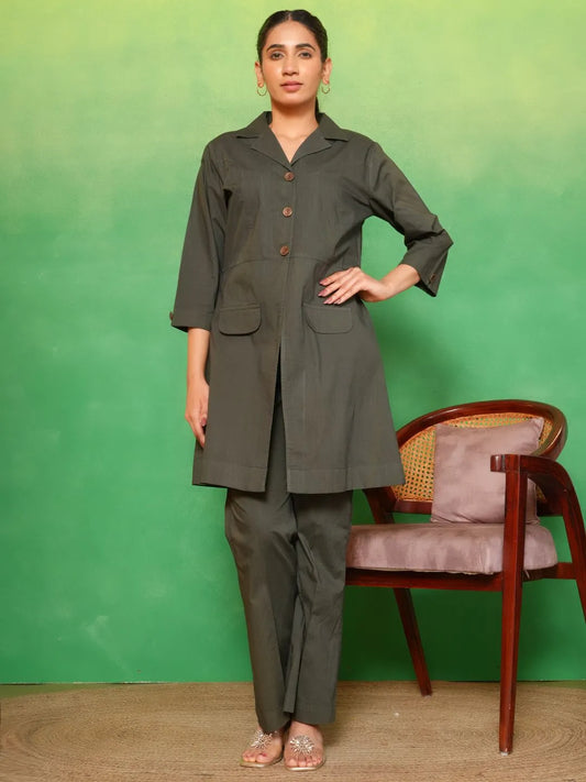 Olive Green Bellbottom Set