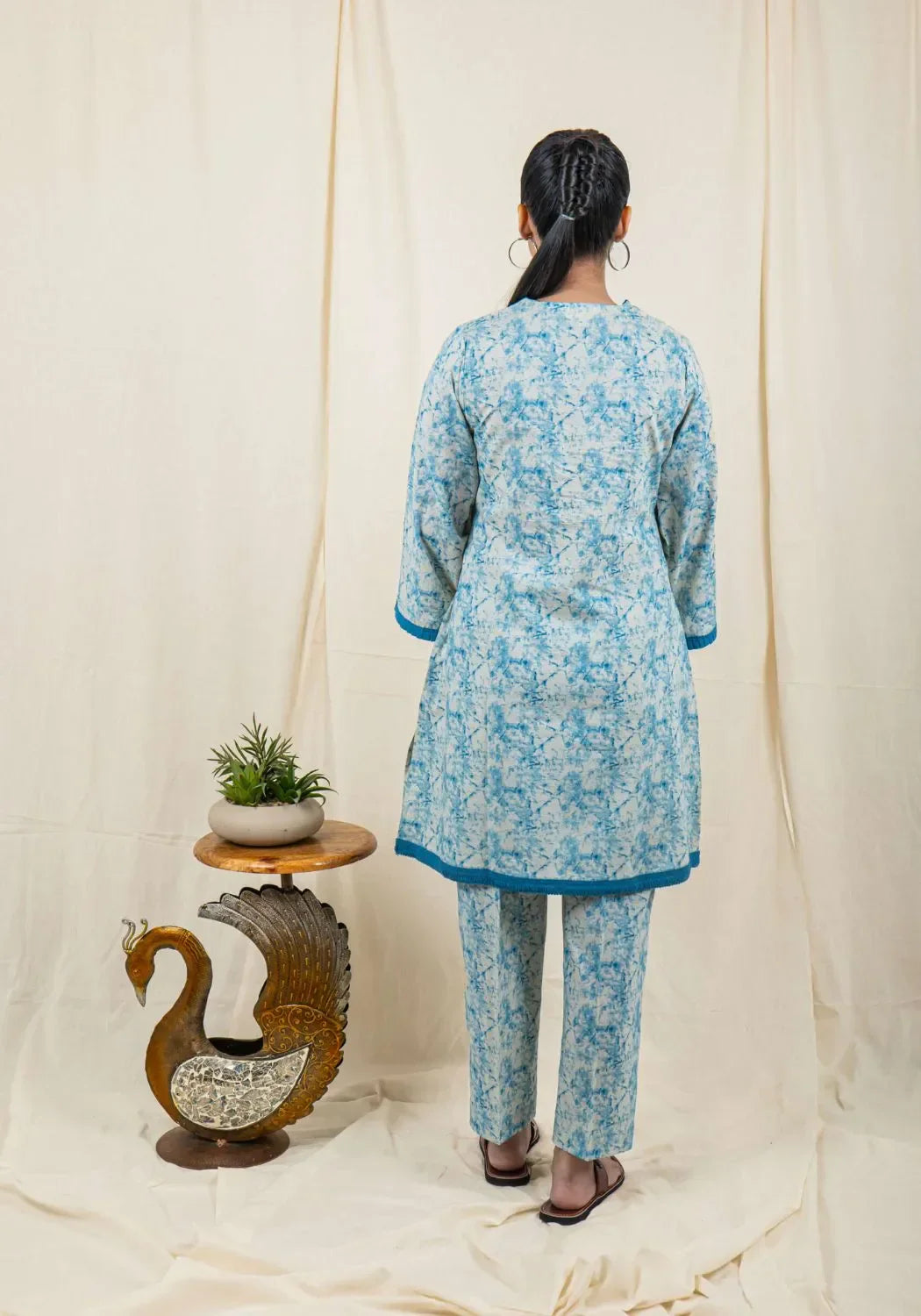 Oceanic Blue Tie-Dye Kurta Set